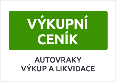 Výkupní ceník likvidace vozidel