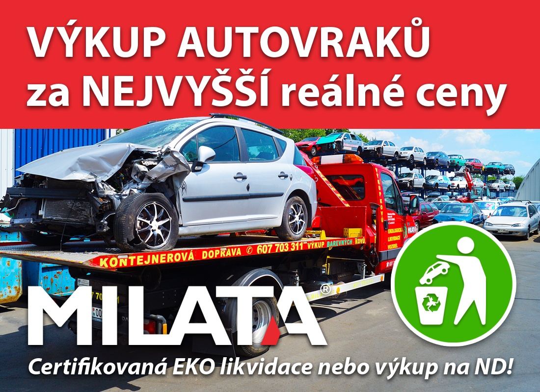 Výkup autovraků za nejvyšší reálné ceny - MILATA