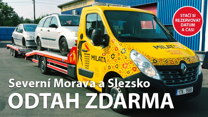Odtah vozidel na likvidaci Milata
