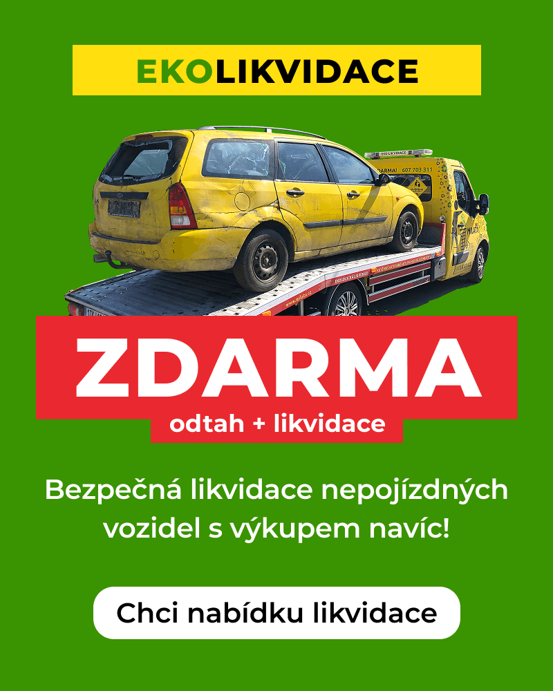 Zdarma odvezeme váš autovrak k ekologické likvidaci