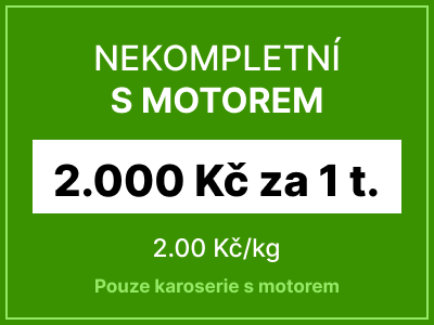 Karoserie s motorem - 2000 Kč za 1 tunu vozu