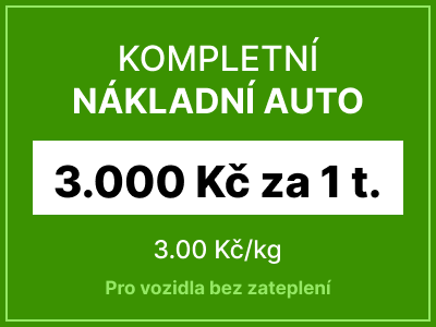 Kompletní nákladní auto - 3000 Kč za 1 tunu vozu