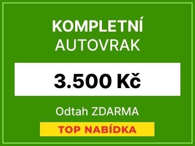 Kompletní autovrak s odtahem - 3500 Kč bonus za auto