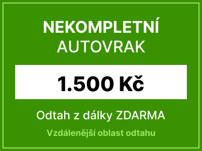 Nekompletní autovrak s odtahem z dálky - 1500 Kč bonus za auto