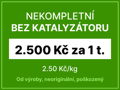 Nekompletní autovrak bez katalyzátoru - 2500 Kč za 1 tunu vozu