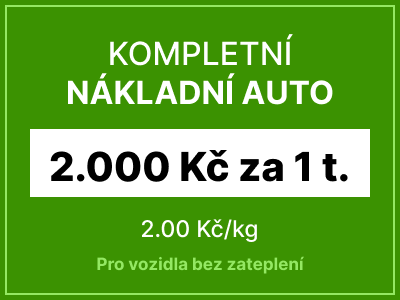 Kompletní nákladní auto - 2000 Kč za 1 tunu vozu