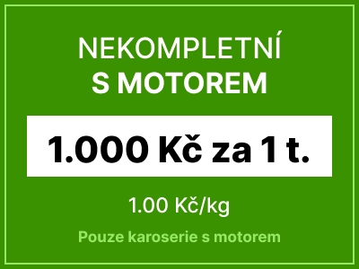 Karoserie s motorem - 1000 Kč za 1 tunu vozu