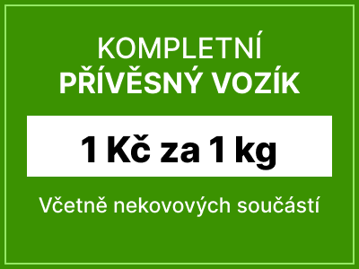 Kompletní přívěsný vozík - 1 Kč za 1 kg