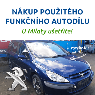 Funkční použité autodíly Peugeot - u Milaty ušetříte Funkční autodíly Peugeot
