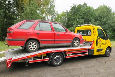Odtah autovraku na likvidaci Odtahový speciál Milata