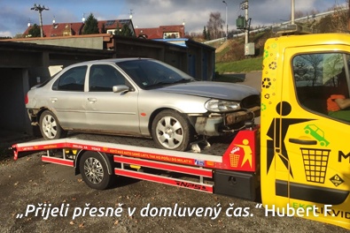 Odvoz vraku na autovrakoviště Naložení vrak likvidaci