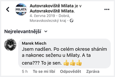 Autovrakoviště Milata - recenze prodej autodílů Recenze na prodej autodílů